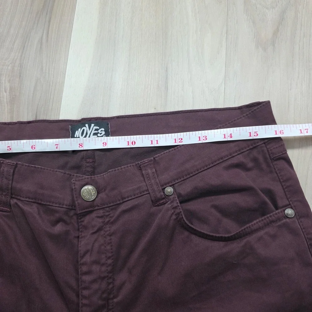 Noyes Made in Italy Pants Mens 32‎ Burgundy Maroon Cotton Stretch Trousers EU 48